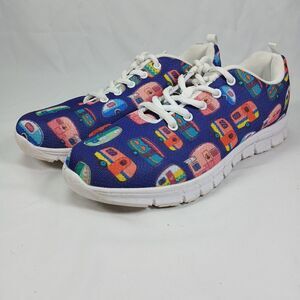 Novelty Camper Trailer Print Sneakers Men’s 7.5 / Women’s 10 EU 41 Blue Casual